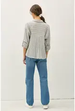 Cotton Stripped Button Up Top