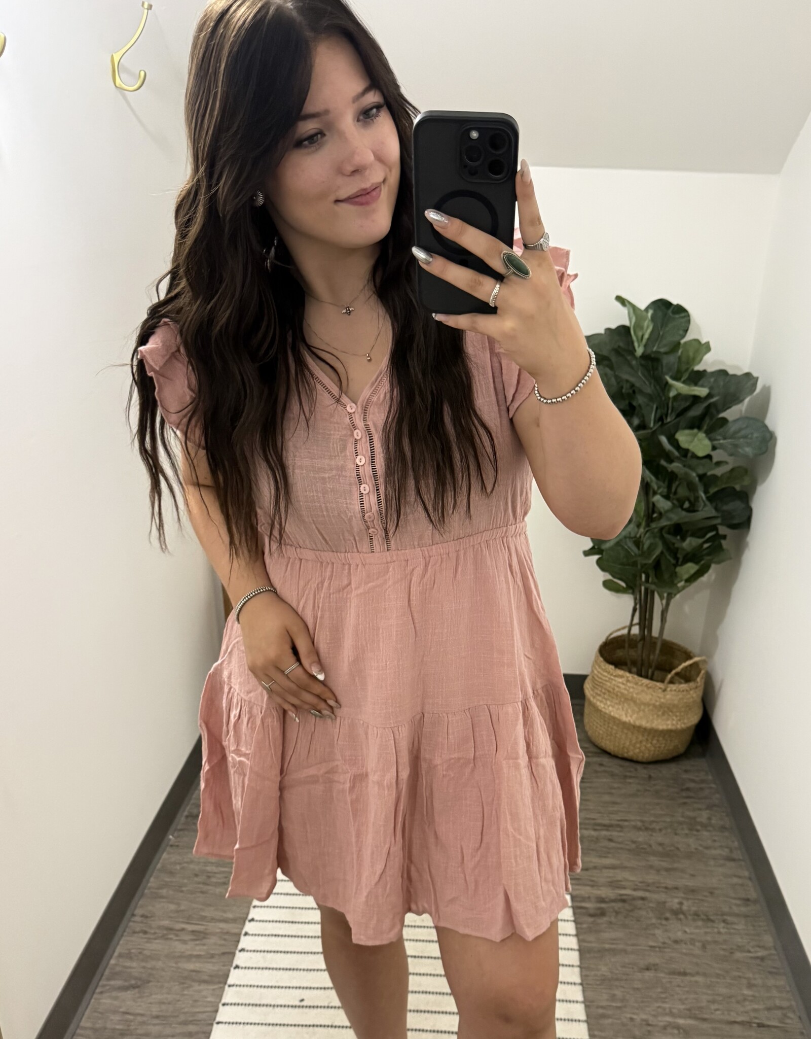 Sweet Lovely By Jen Ruffle Mini Dress