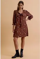 Tie Front Ditsy Mini Dress