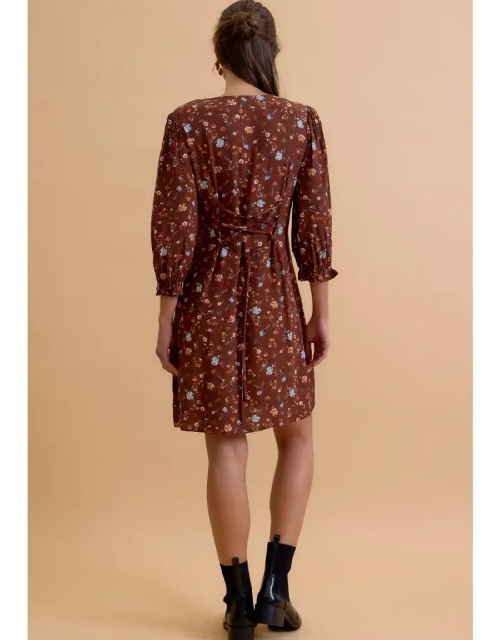 Tie Front Ditsy Mini Dress