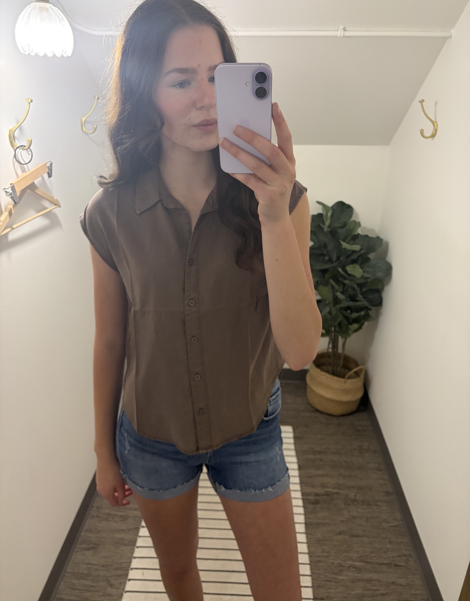 Classic Cut Button Up Tencel Shirt