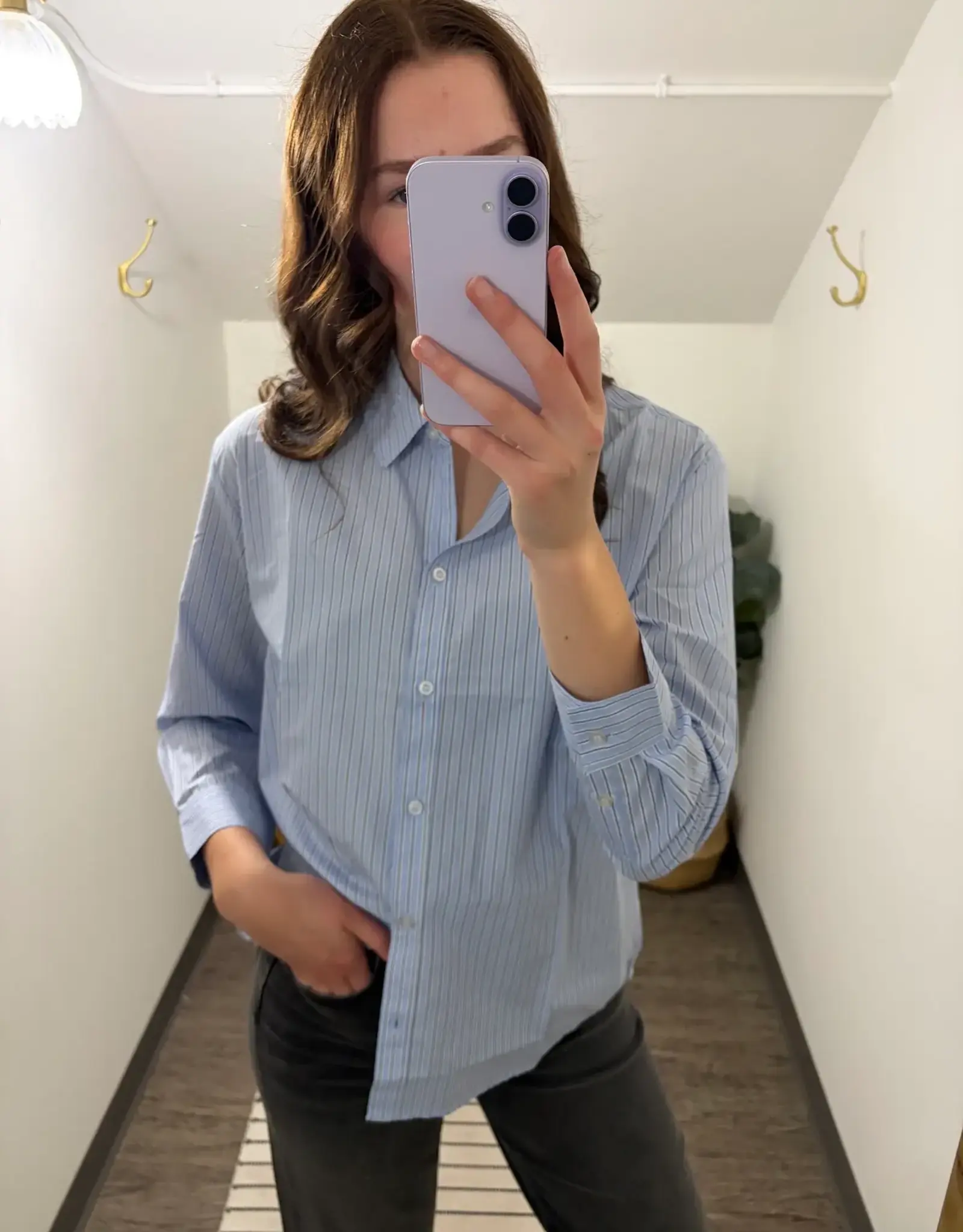 Pin Stripe Boxy Fit Shirt