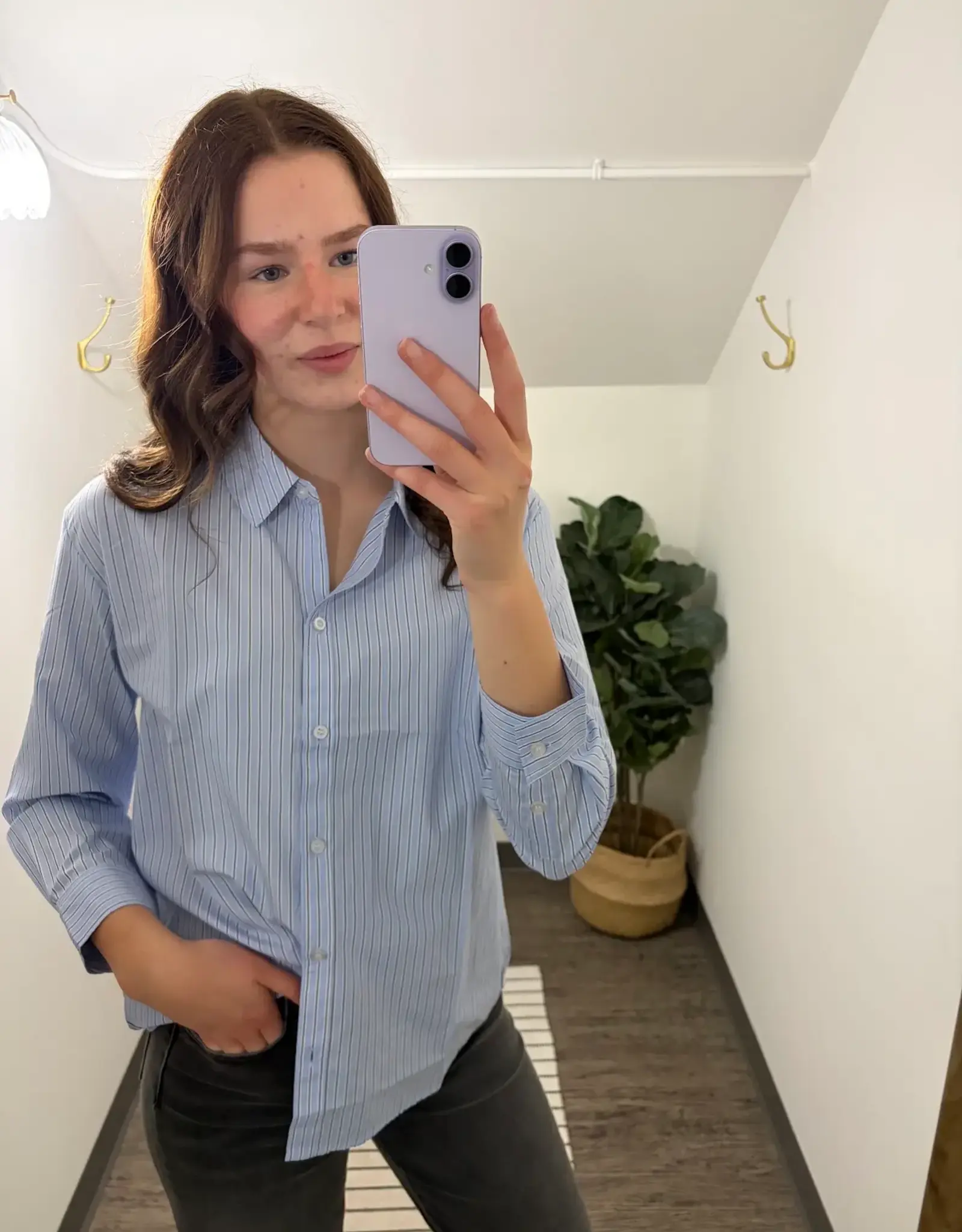 Pin Stripe Boxy Fit Shirt