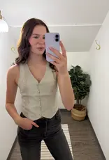 Stripped Button Up Vest