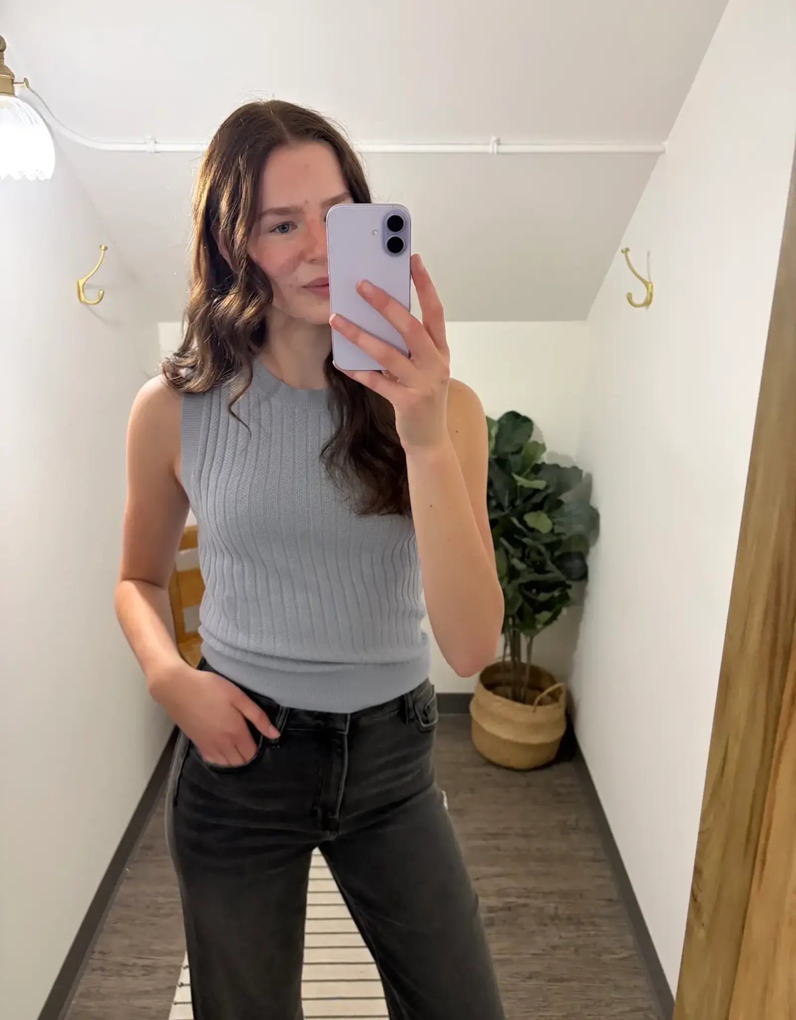 Classic Cut Ribbed Sweater Tank