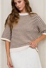 Blu Pepper Stripped Half Sleeve Sweater