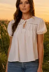 Blu Pepper Embroidered Lace Trim Top