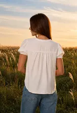 Blu Pepper Embroidered Lace Trim Top