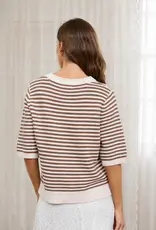 Blu Pepper Stripped Half Sleeve Sweater