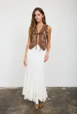 Blu Pepper Embroidered Front Tie Vest