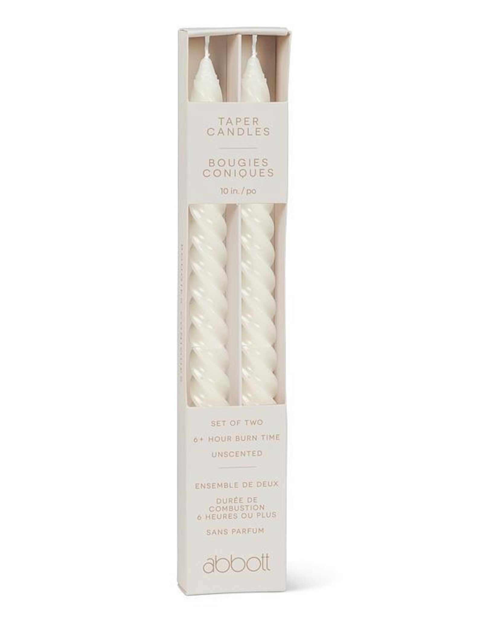 Spiral Taper Candle, Ivory
