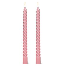 Spiral Taper Candle, Pink