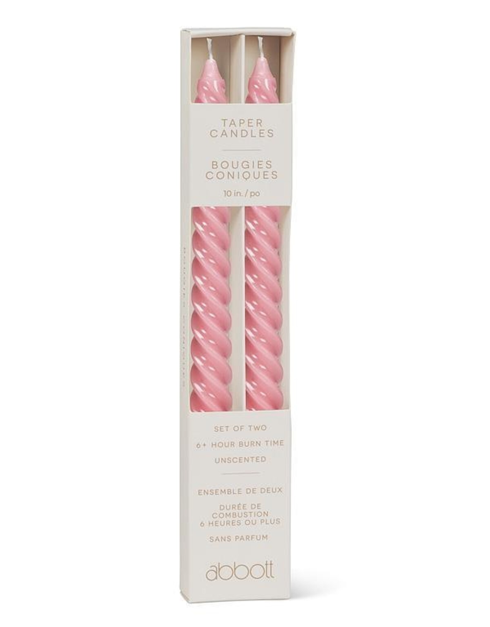 Spiral Taper Candle, Pink