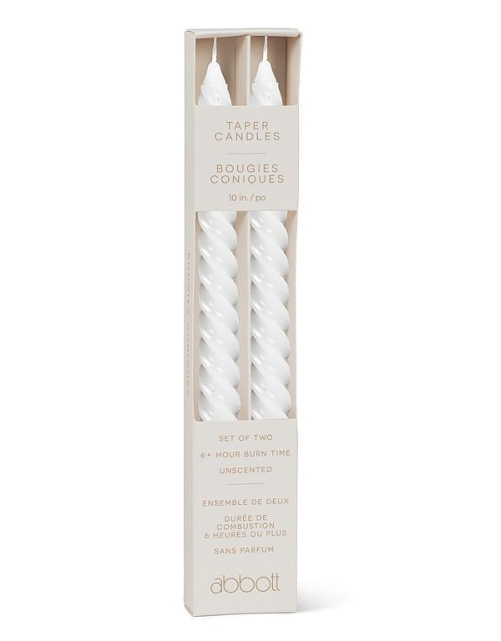 Spiral Taper Candle, White
