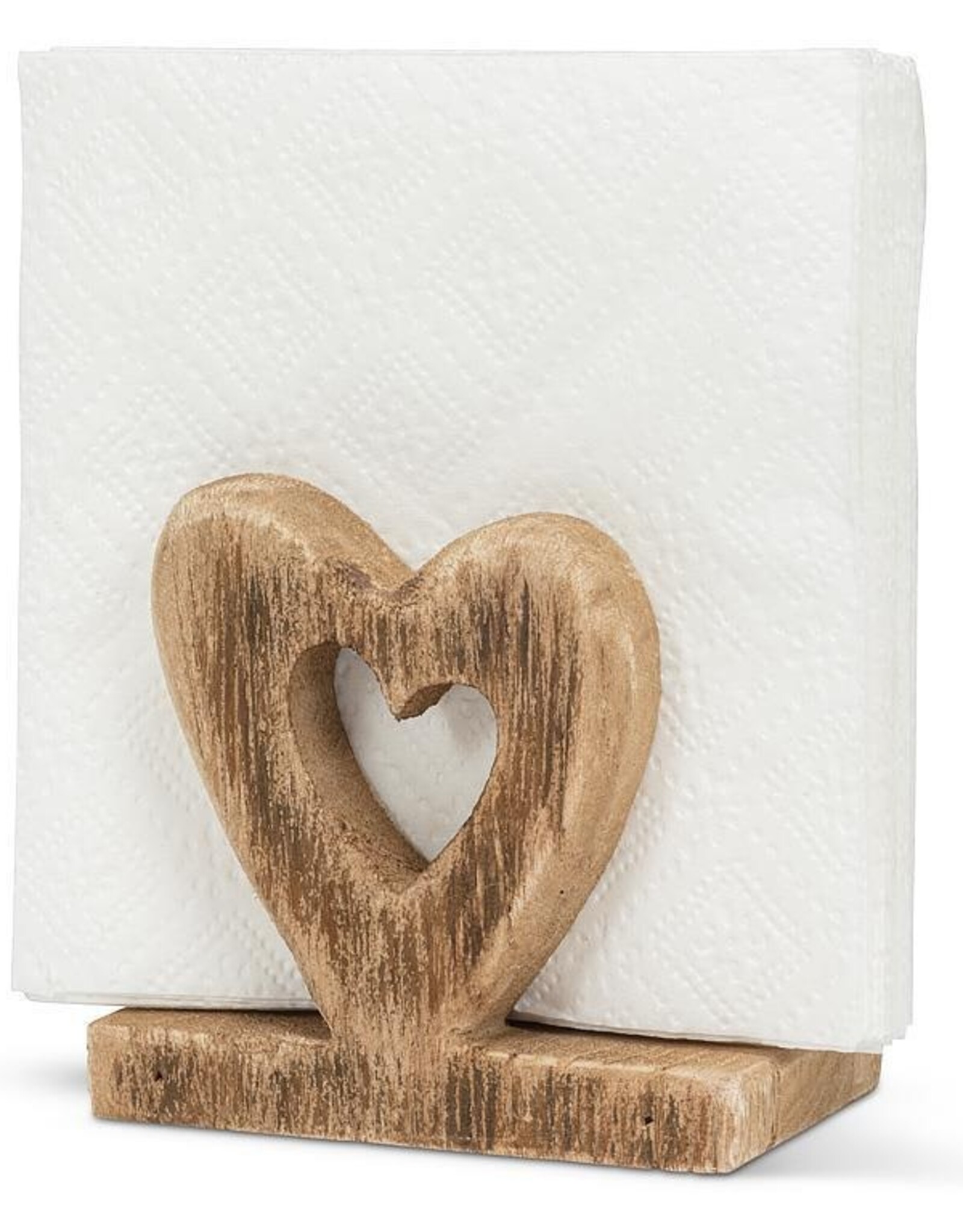 Wooden Heart Shaped Napkin Holder