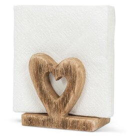 Wooden Heart Shaped Napkin Holder