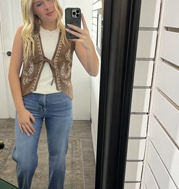 Blu Pepper Embroidered Front Tie Vest