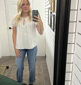 Blu Pepper Embroidered Lace Trim Top