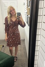 Tie Front Ditsy Mini Dress