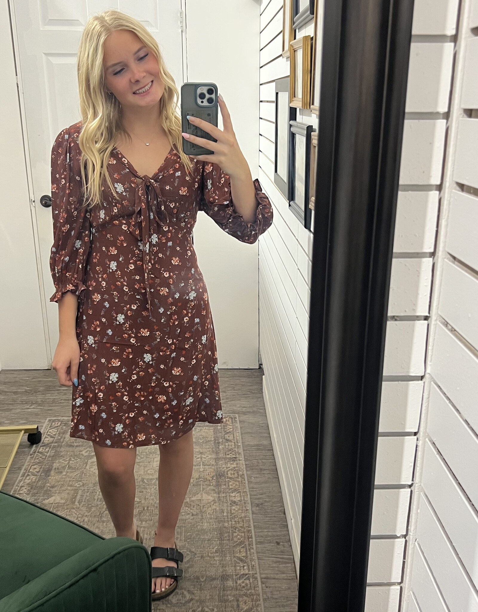 Tie Front Ditsy Mini Dress
