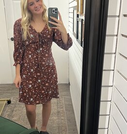 Tie Front Ditsy Mini Dress