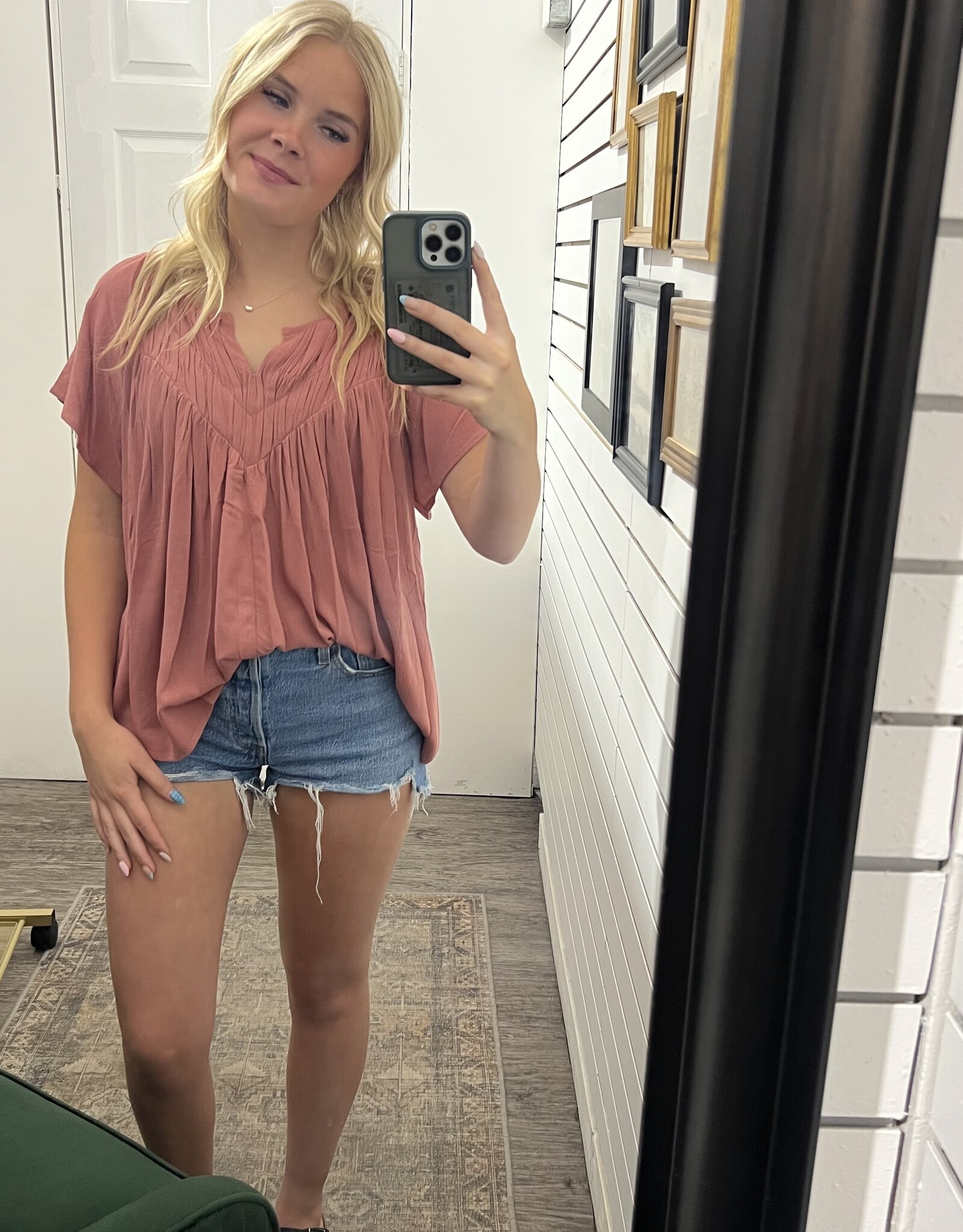 Flutter Crinkly Woven Blouse