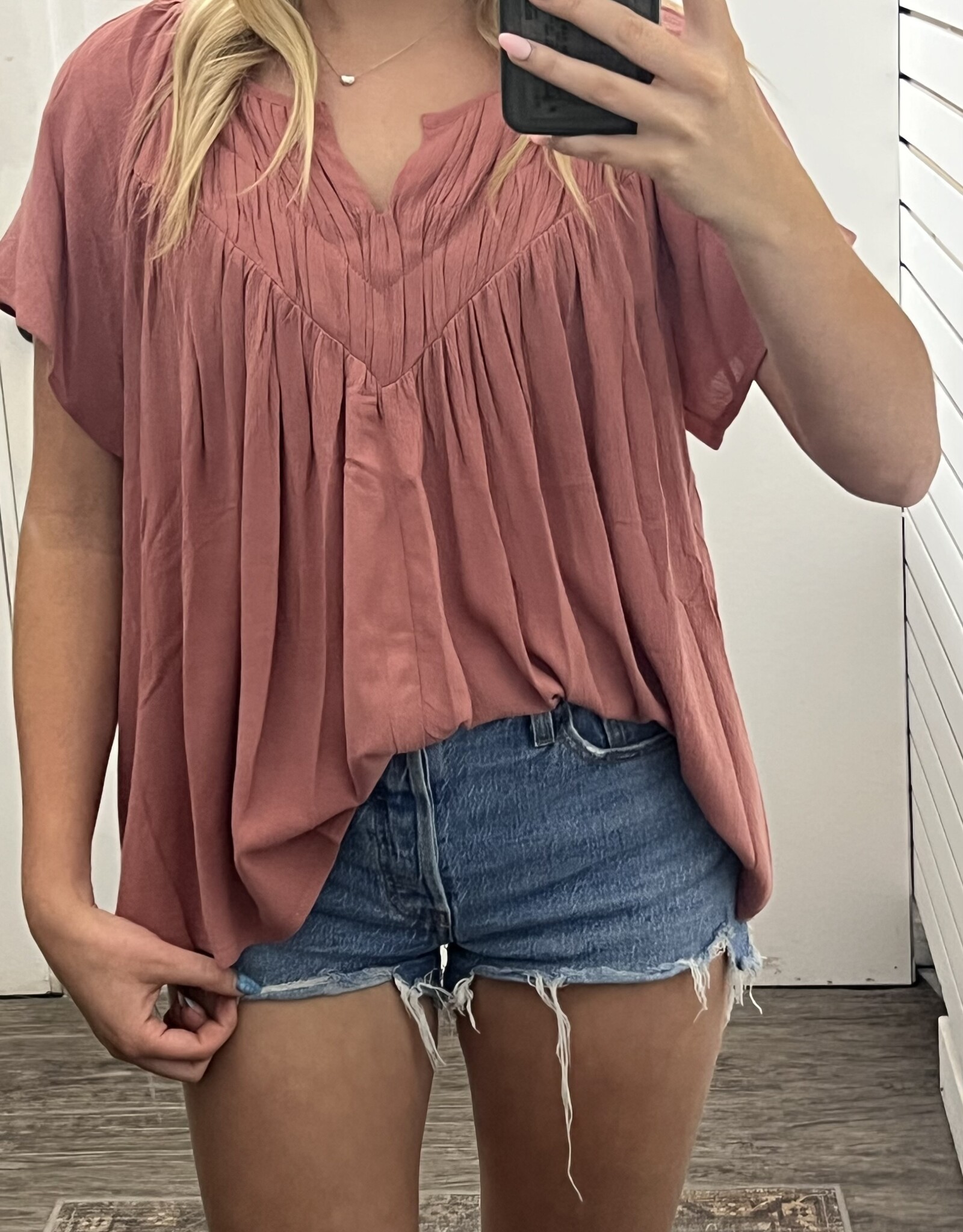 Flutter Crinkly Woven Blouse