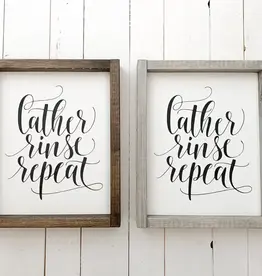 Ashwood Designs Lather Rinse Repeat Sign, 9x11