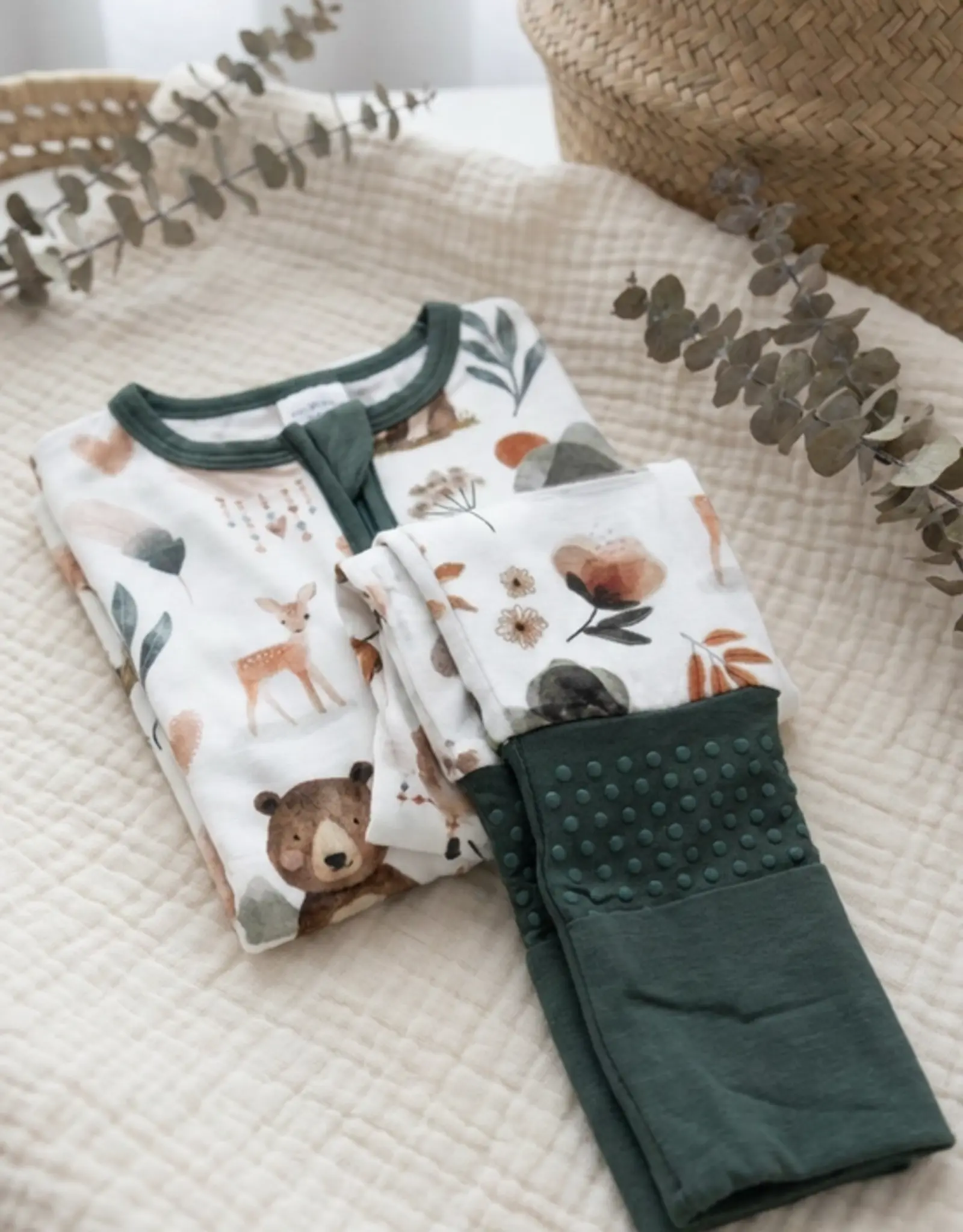 Itsy Bitsy Boutique Woodland Bamboo Baby Romper