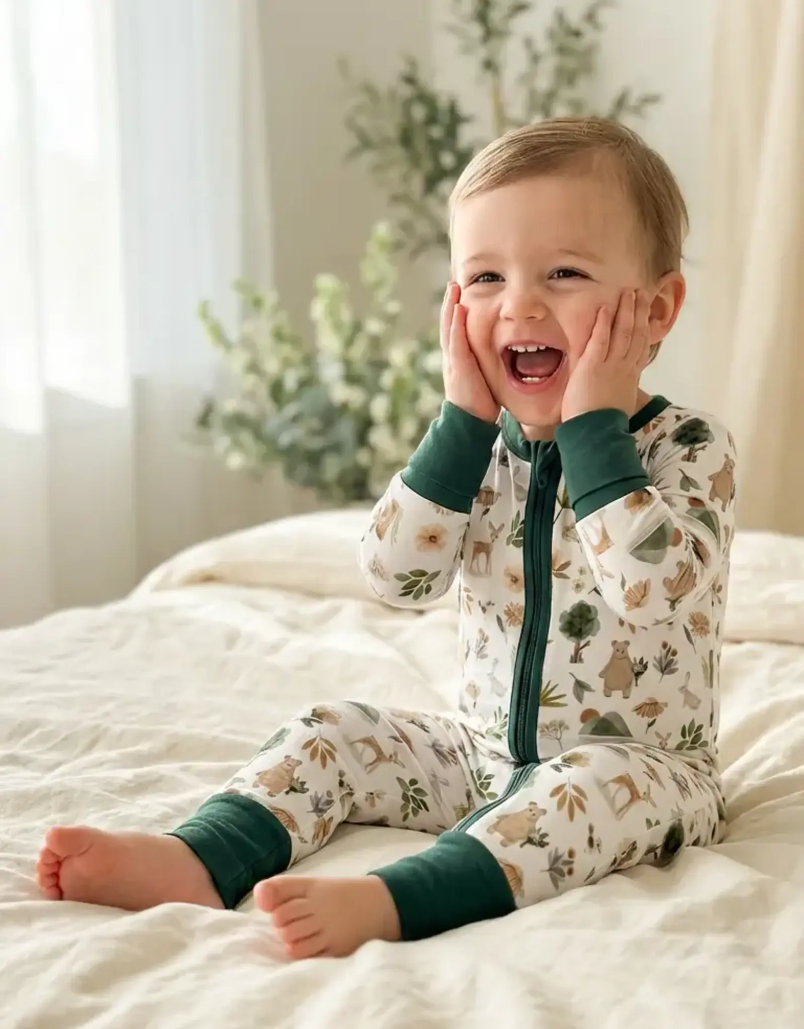 Itsy Bitsy Boutique Woodland Bamboo Baby Romper