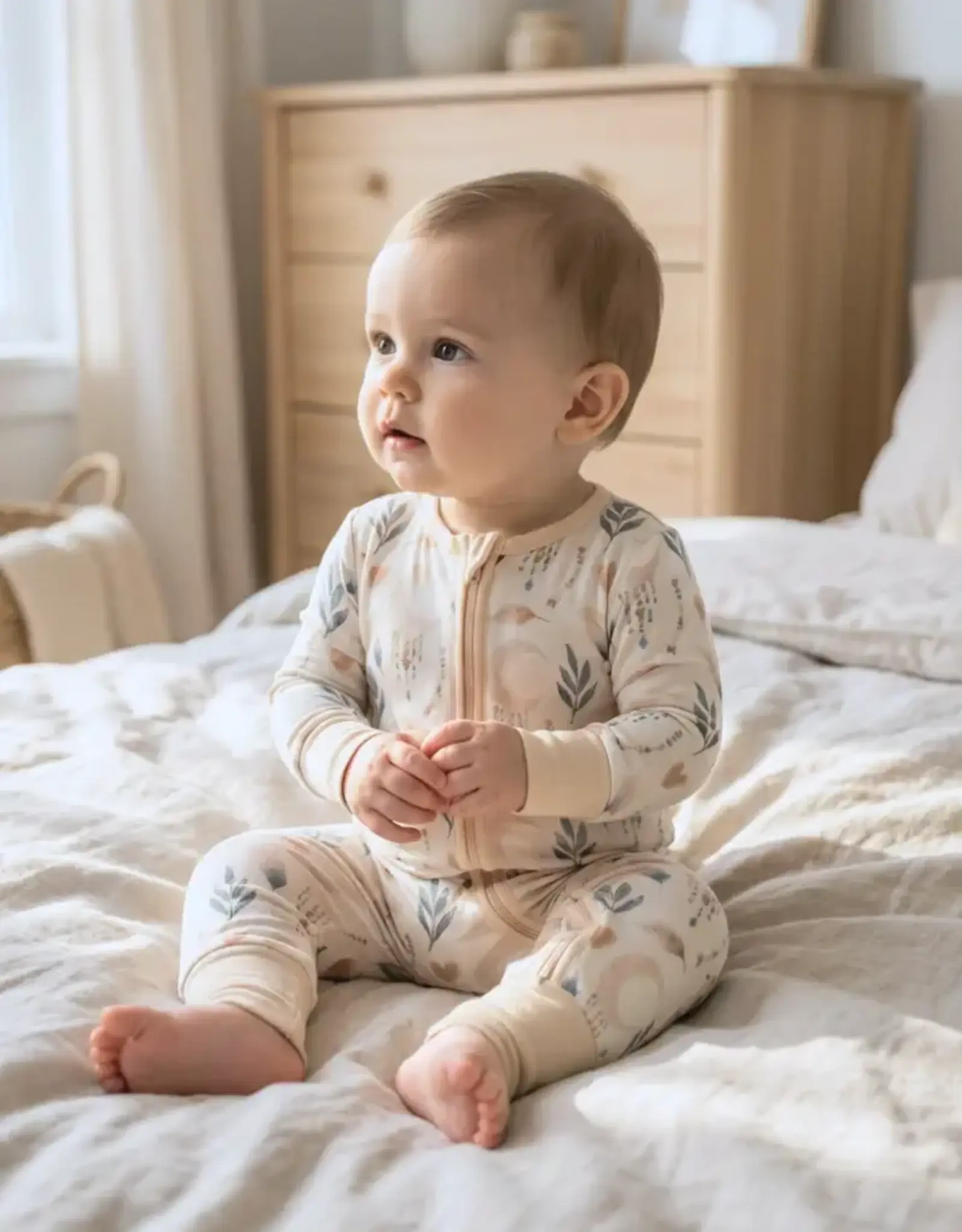 Itsy Bitsy Boutique Moonlit Meadow Bamboo Baby Romper