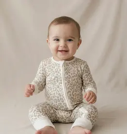 Itsy Bitsy Boutique Apricot Leopard Bamboo Baby Romper
