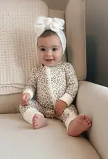 Itsy Bitsy Boutique Apricot Leopard Bamboo Baby Romper
