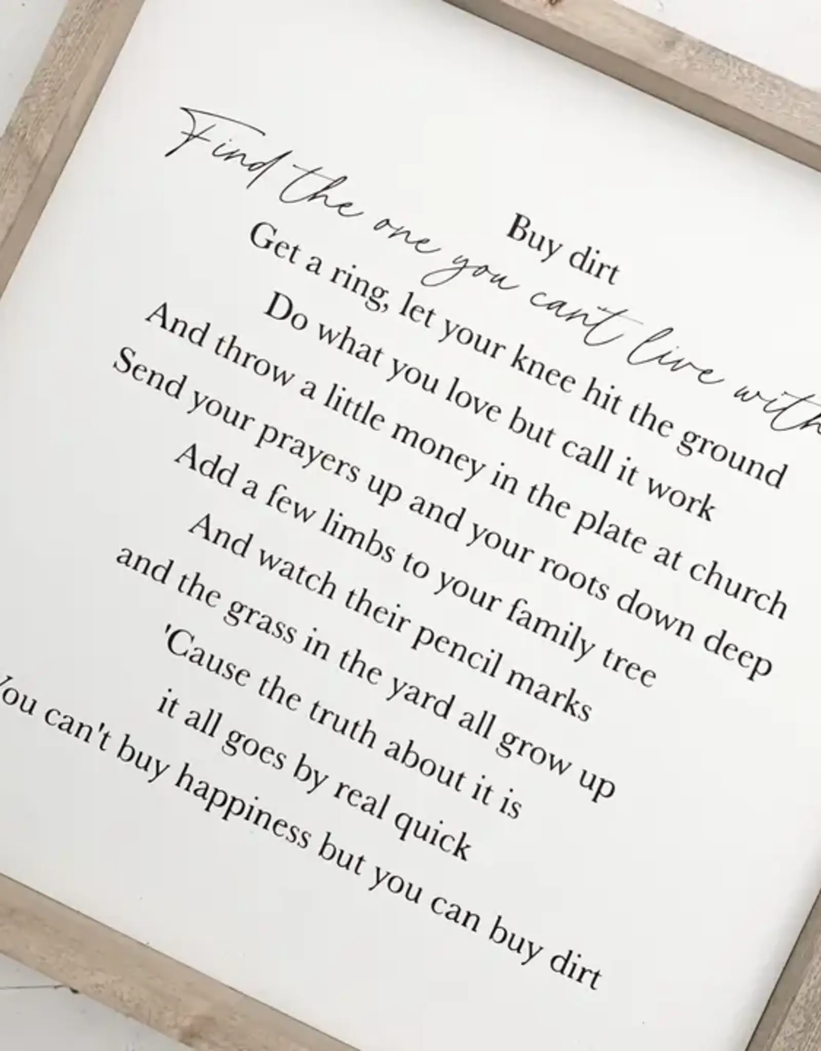 Ashwood Designs Buy Dirt Sign, 17x17