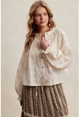 Listicle Floral Embroidered Blouse