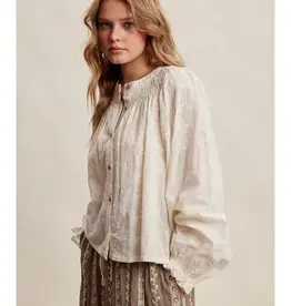 Listicle Floral Embroidered Blouse
