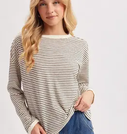 Boxy Striped Knit Long Sleeve