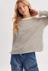 Boxy Striped Knit Long Sleeve