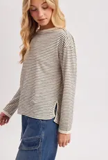 Boxy Striped Knit Long Sleeve