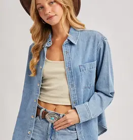 Denim Button Down Oversized Jacket