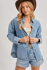 Denim Button Down Oversized Jacket