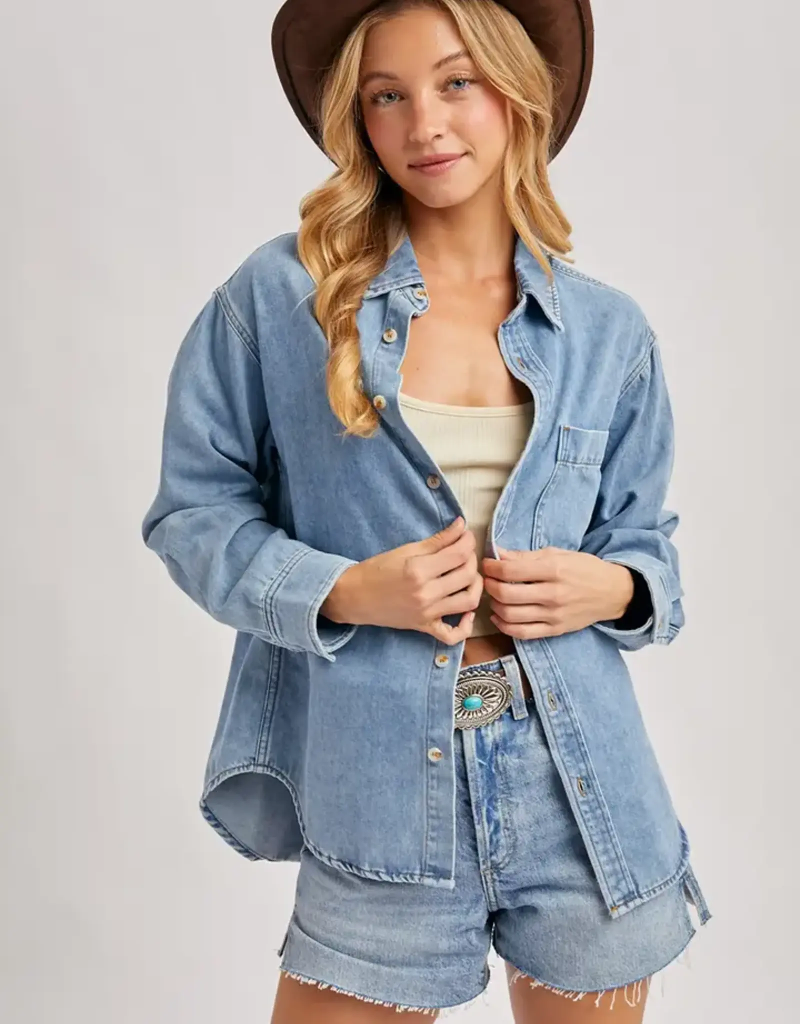 Denim Button Down Oversized Jacket