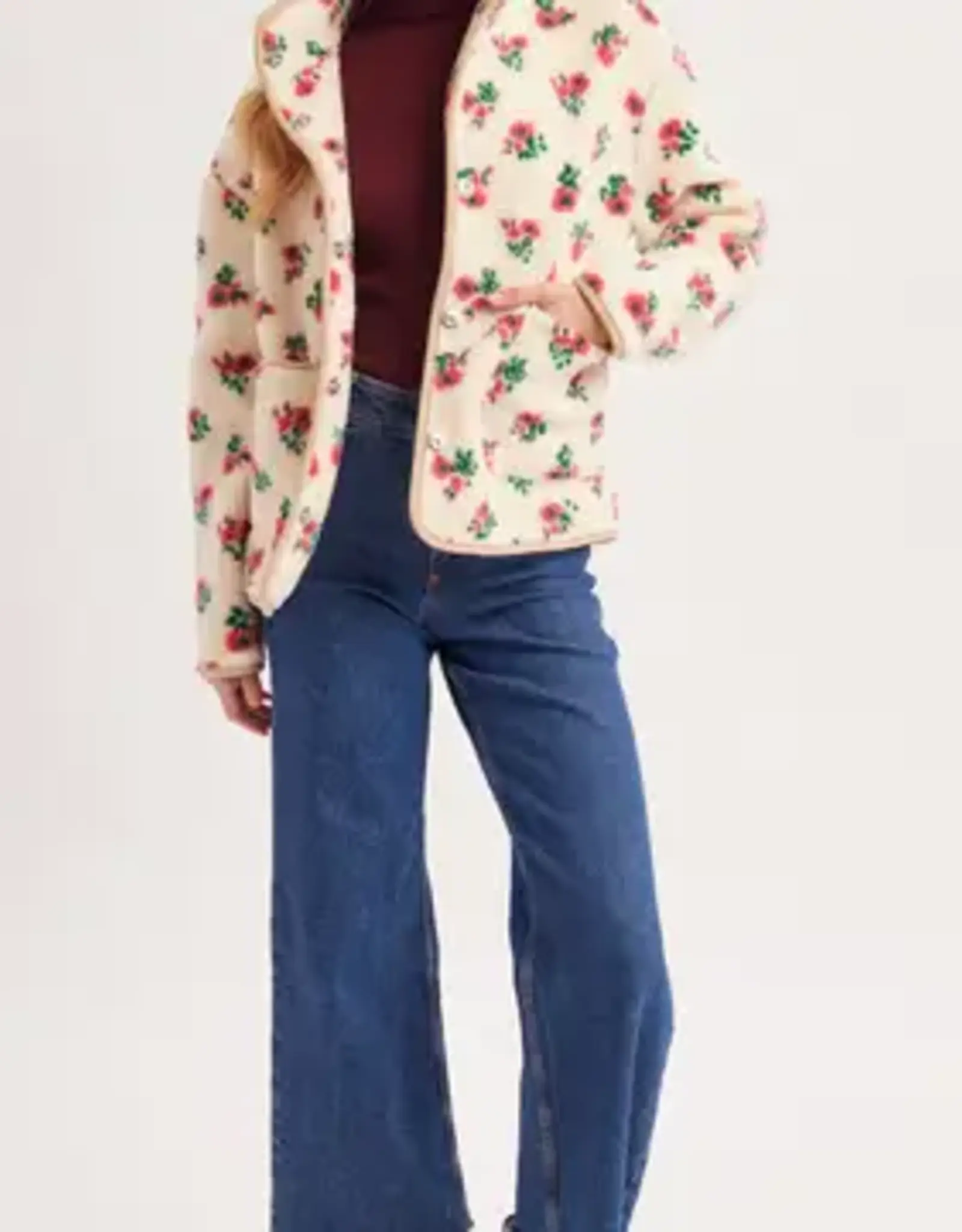Floral Sherpa Fleece Jacket