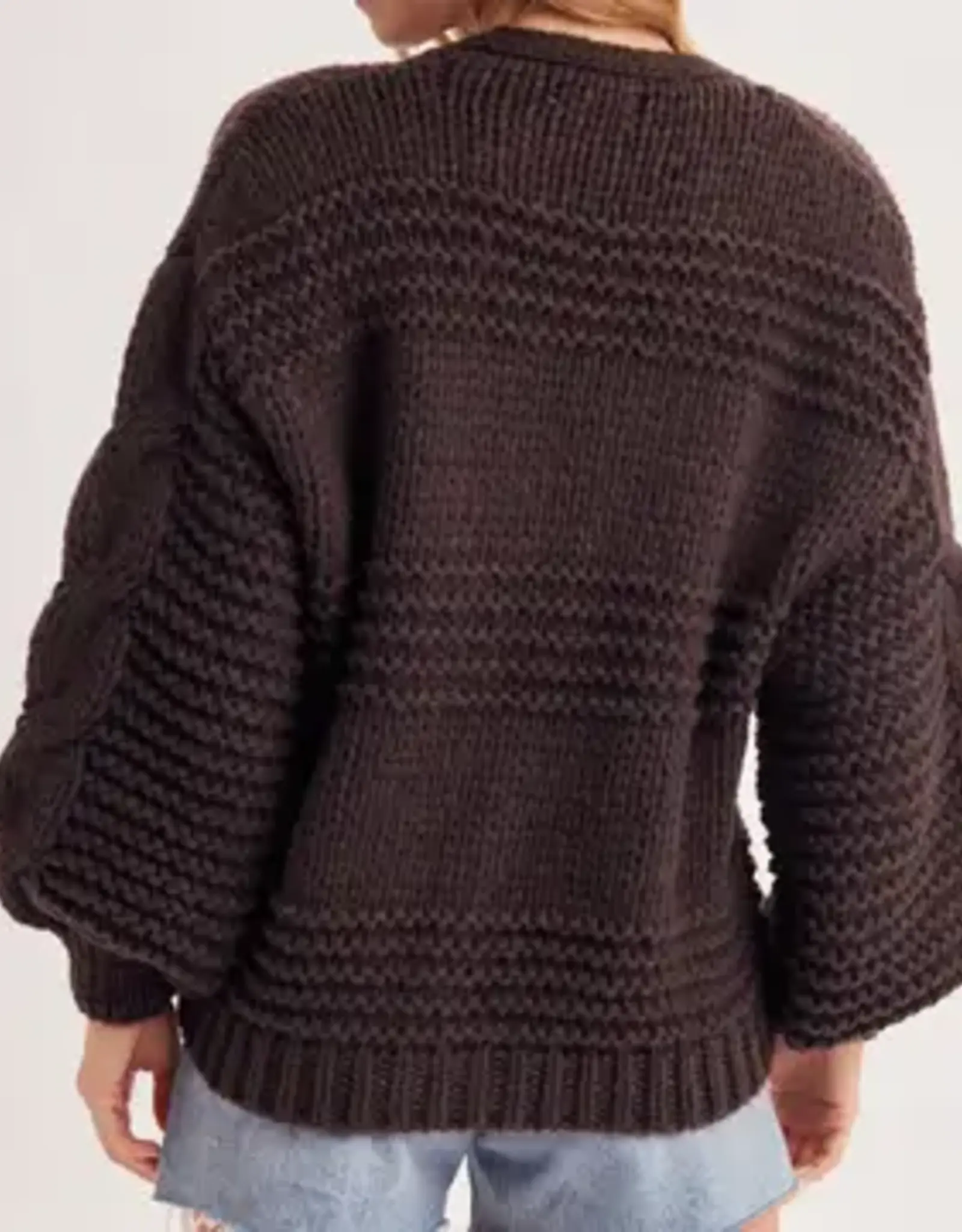 Button Down Cable Knit Cardigan