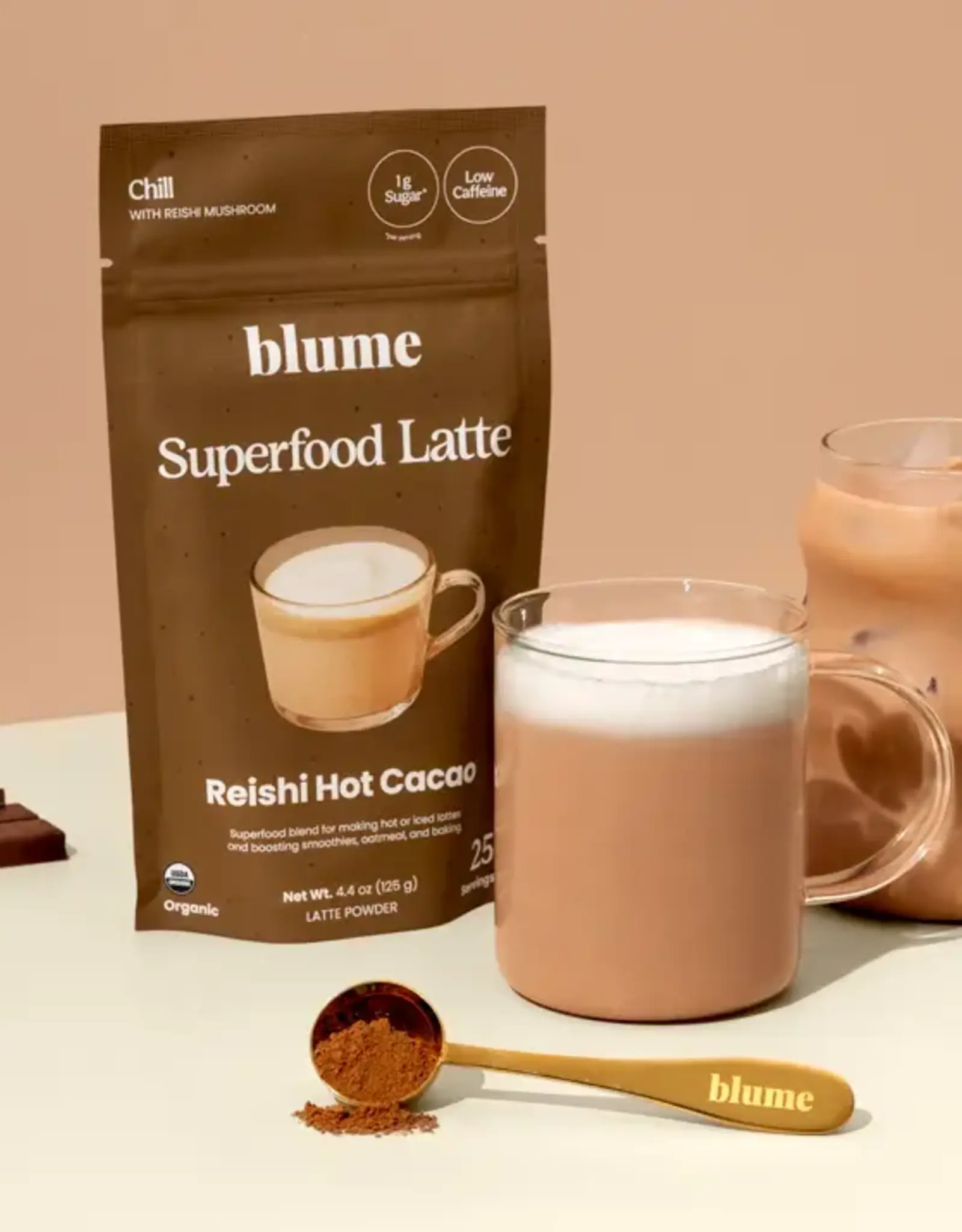 Blume Superbelly Hydration & Gut Latte Powder, Reishi Hot Cacao