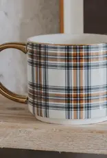 Sweet Water Decor Orange & Navy Plaid Coffee Mug