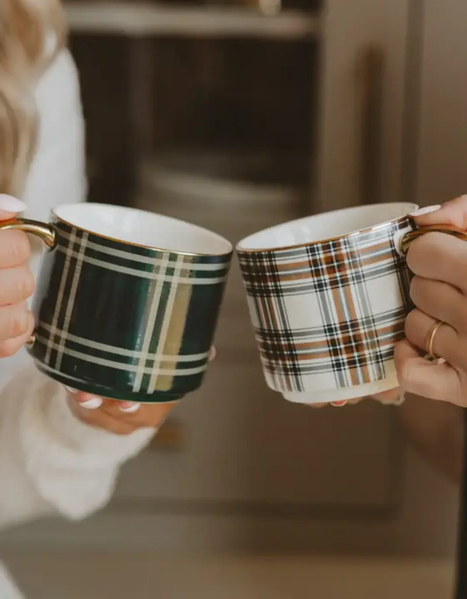 Sweet Water Decor Orange & Navy Plaid Coffee Mug