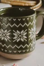 Sweet Water Decor Green Fair Isle Sweater Coffee Mug