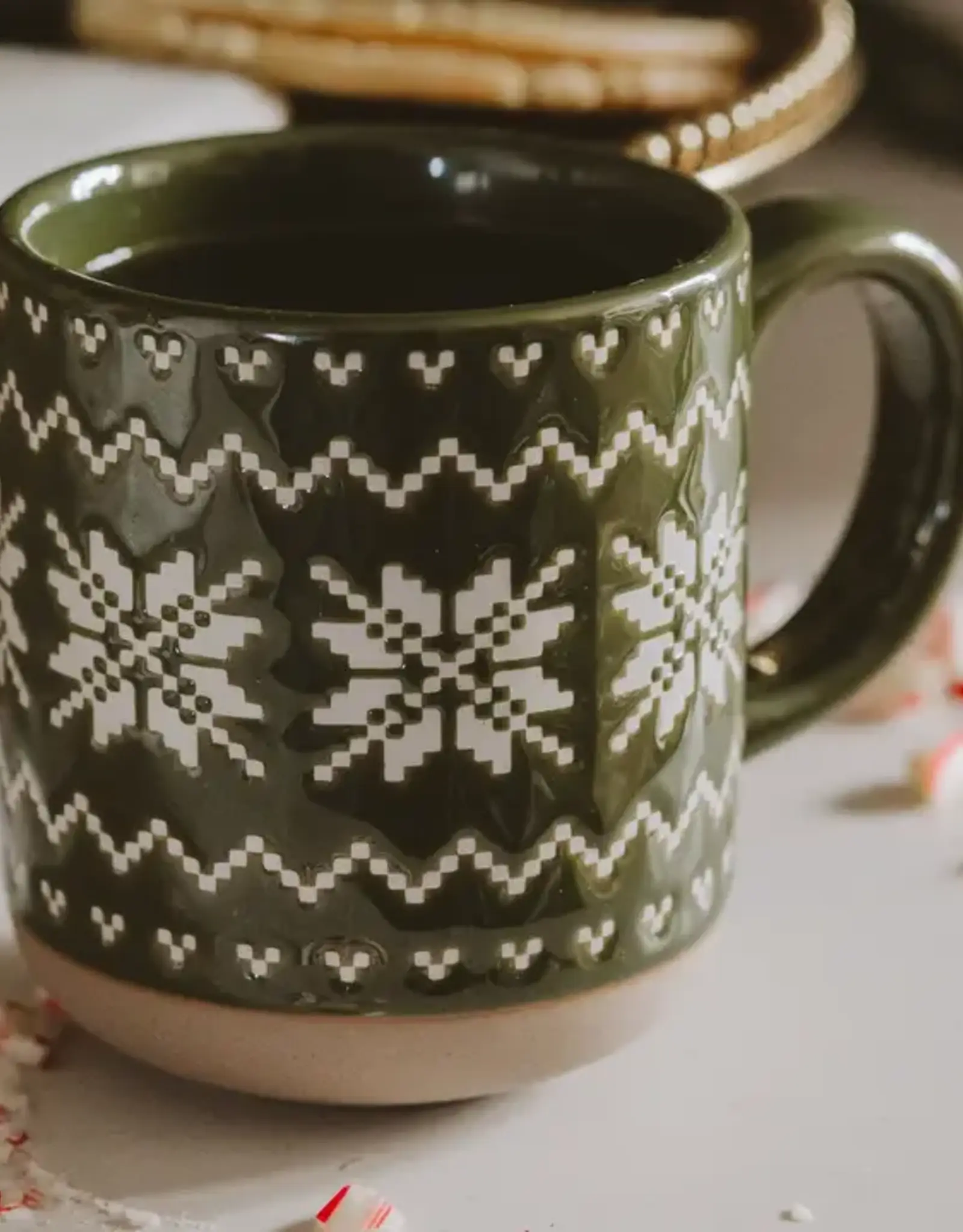 Sweet Water Decor Green Fair Isle Sweater Coffee Mug