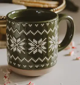 Sweet Water Decor Green Fair Isle Sweater Coffee Mug